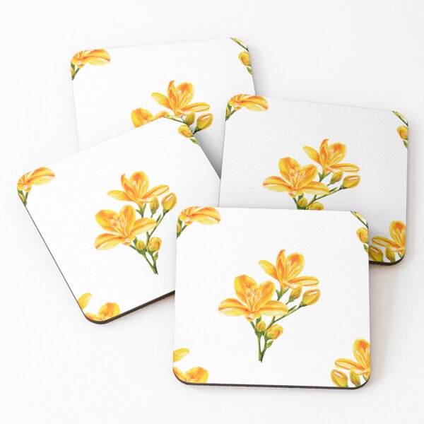 Item preview, Yellow flowers with green leaves designed and sold by Nastasiakhmnk.
