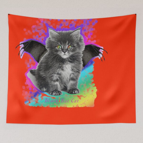 Item preview, Black Bat Cat - Rainbow Eyes (By AliceCCI)  designed and sold by VanyssaGraphics.