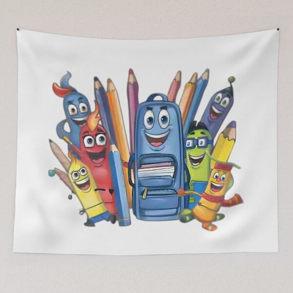 Item preview, Animated School Supply Parade designed and sold by AI-Only Creations.