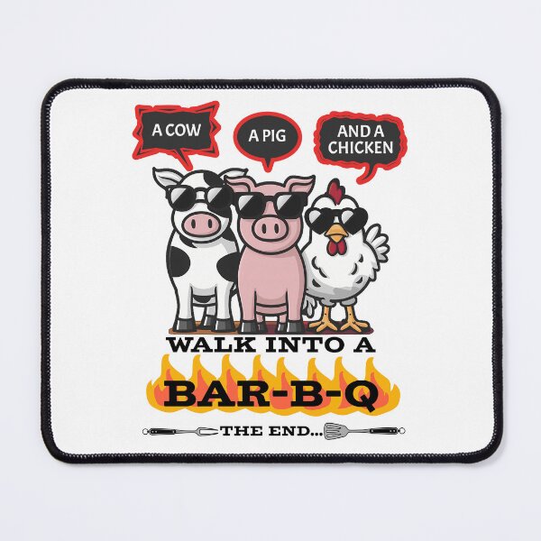 Item preview, A Cow, A Pig, and A Chicken Walk Into A BBQ designed and sold by CALIMASHIRTS.