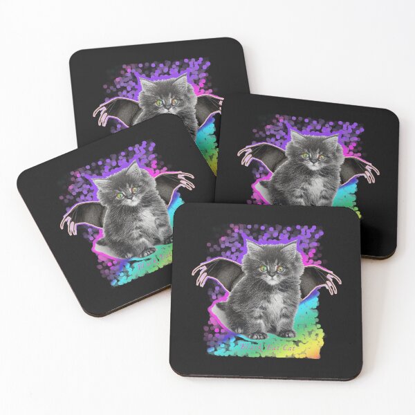 Item preview, Black Bat Cat - Rainbow Eyes (By AliceCCI)  designed and sold by VanyssaGraphics.