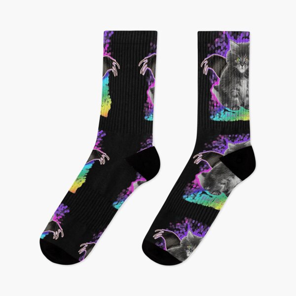 Item preview, Black Bat Cat - Rainbow Eyes (By AliceCCI)  designed and sold by VanyssaGraphics.