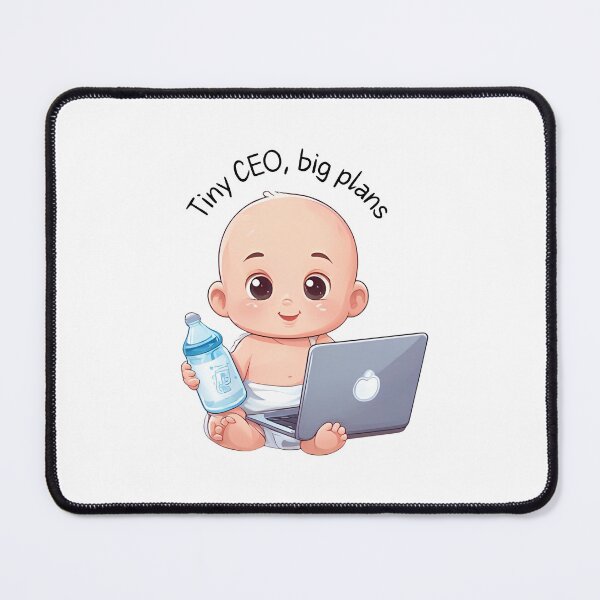 Item preview, Baby with Laptop & Milk bottle designed and sold by Serene Madcap.