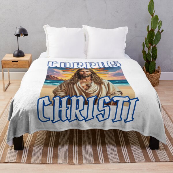 Item preview, Corpus Christi of handsome Jesus Christ  on the beach happy christian gifts  designed and sold by thankful-loco.
