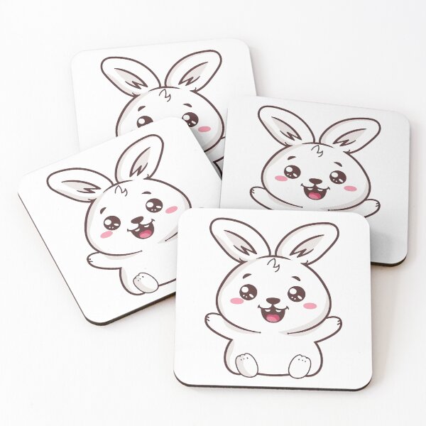 Item preview, smiling bunny designed and sold by Stickio.