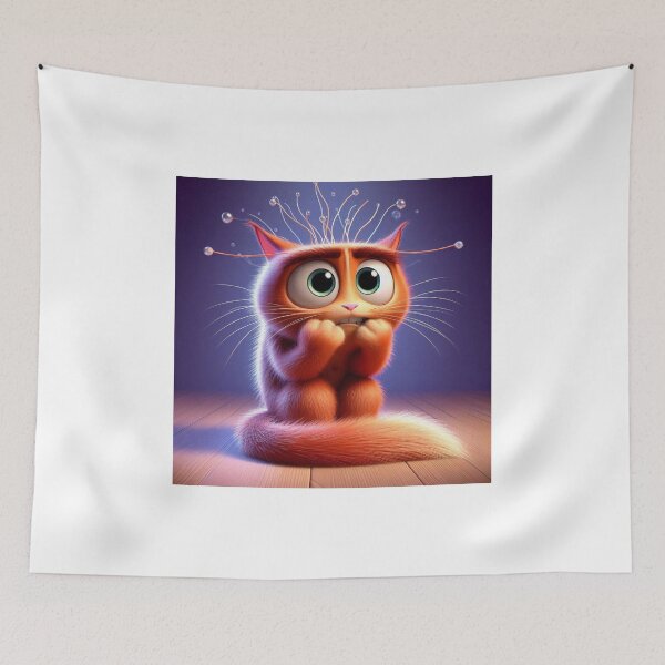 Item preview, Anxiety Cat Inside Out - Michi Ansiedad Del Vés designed and sold by FashionTales.