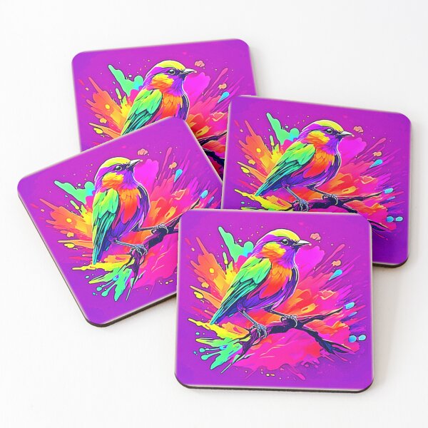 Item preview, Whimsical Bird: Soft Neon Glow designed and sold by Health And Fitness Posts e-Store.