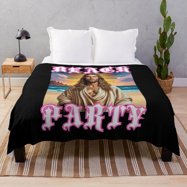 Item preview,  Beach party with king and hunk Jesus Christ  happy christian summer gifts  designed and sold by thankful-loco.