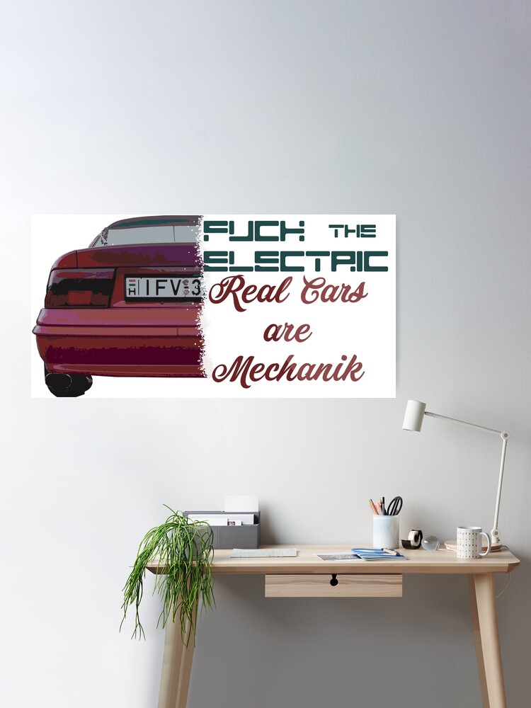 Sticker for Sale avec l'œuvre « Fuck électrique, les vraies voitures sont  mechannik » de l'artiste ZoldPardon