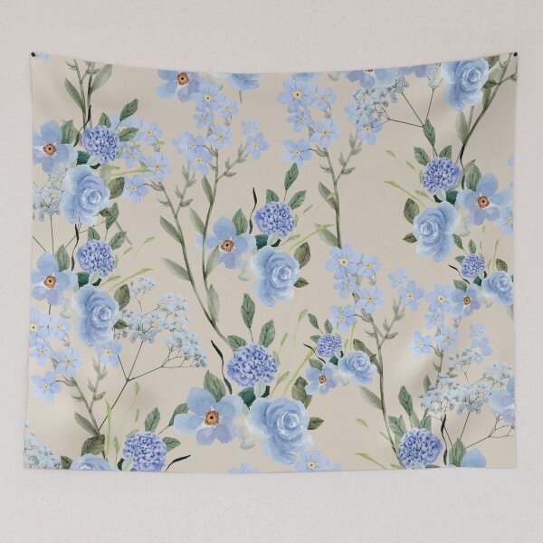 Item preview, Floral Baby blue Aesthetic  designed and sold by Asmaa Abdul-Azim.
