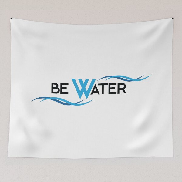 Item preview, Be Water Flowing Waves and Inspirational Typography Design designed and sold by deepbalance.