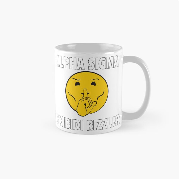Item preview, T-shirt for him, Alpha Sigma, Skibidi Rizzler design, Gen Z, Mewing Emoji, Yellow, Black, Modern fun design, skibidi design, rizz, sigma, alpha designed and sold by Pink&Blue  @pink.and.blue_studio.