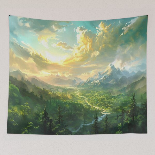 Item preview, Fantasy Landscape - Beautiful Forest Mountain Scenery designed and sold by Lumaria Designs.