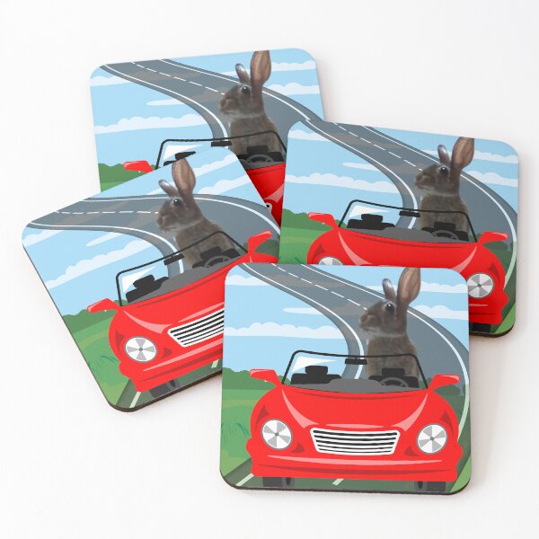 Item preview, Whimsical Thumper in a Convertible on a Sunny Day: Fun Print Design designed and sold by C-CheleSells.