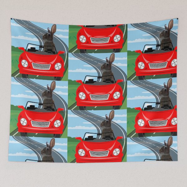 Item preview, Whimsical Thumper in a Convertible on a Sunny Day: Fun Print Design designed and sold by C-CheleSells.