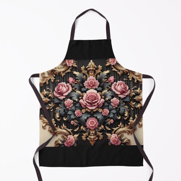 Item preview, Bridgerton Inspired Matte Black & Pink Rococo With Roses designed and sold by DesignsByPrnces.