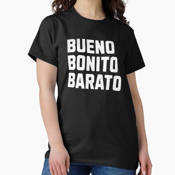 Vista previa del artículo con la obra «Bueno Bonito Barato», diseñado y vendido por mooskdesign.
