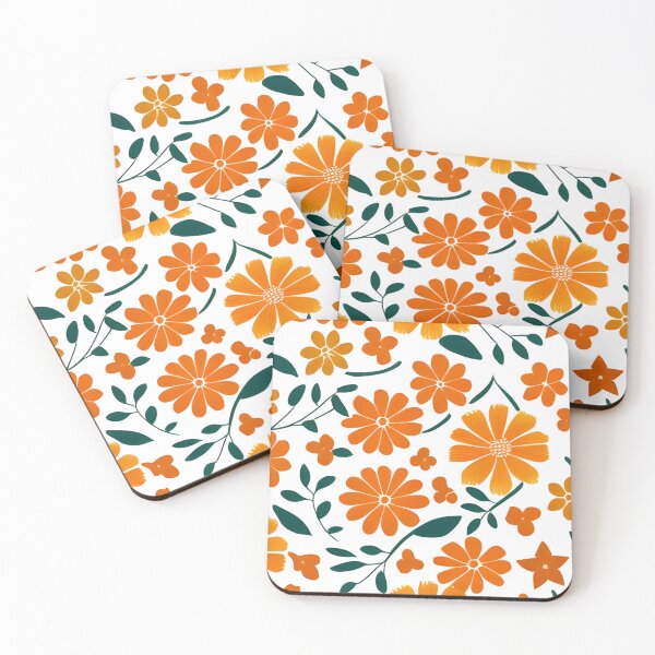 Item preview, Orange and Green Flowers, Floral Pattern designed and sold by Liza36designs.