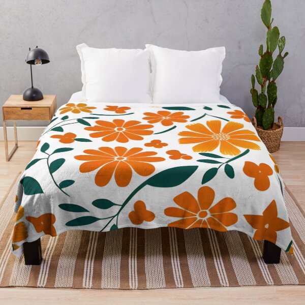 Item preview, Orange and Green Flowers, Floral Pattern designed and sold by Liza36designs.