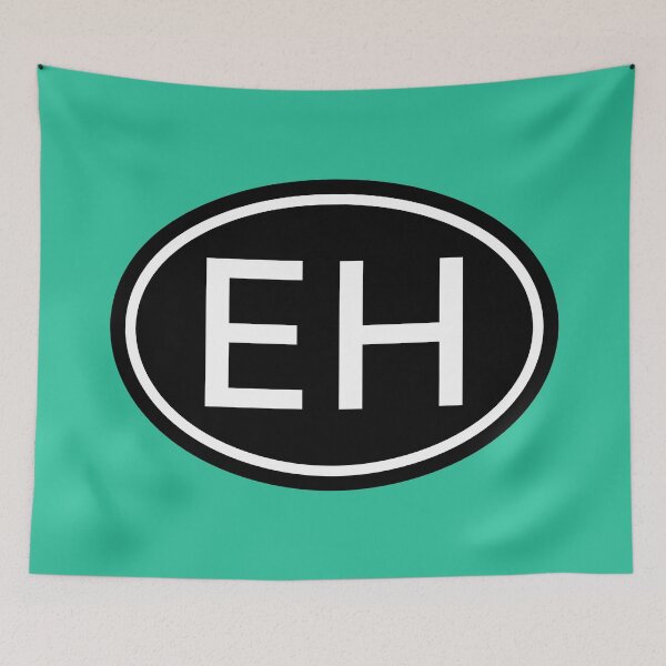 Item preview, EH Initials Monogram Oval White Letters designed and sold by Jeallan Designs.