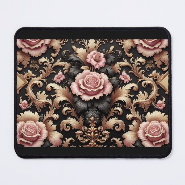 Item preview, Bridgerton Inspired Matte Black & Pink Rococo With Roses designed and sold by DesignsByPrnces.