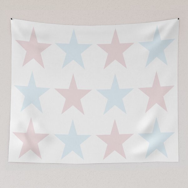 Item preview, Large PALE BLUE, PALE PINK and WHITE STARS designed and sold by RachelMacht.