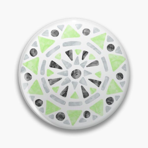 Item preview, Mandala Green Gray Agender Pride Flag designed and sold by JoyfulJen.