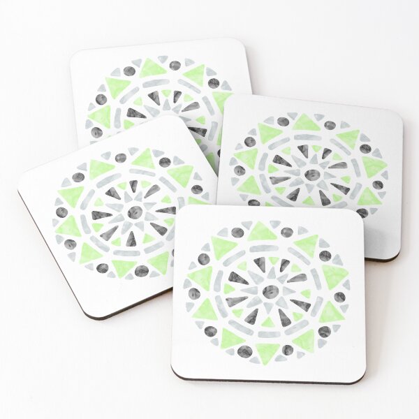Item preview, Mandala Green Gray Agender Pride Flag designed and sold by JoyfulJen.