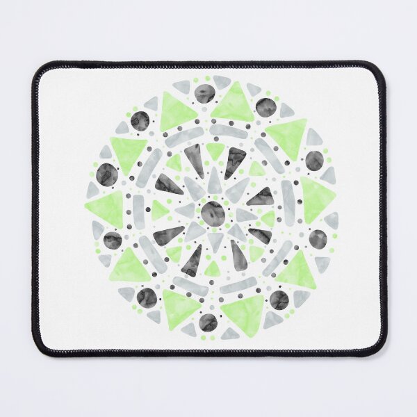 Item preview, Mandala Green Gray Agender Pride Flag designed and sold by JoyfulJen.