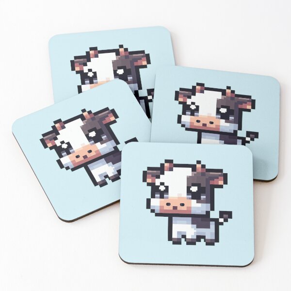 Item preview, pixelated cow designed and sold by miriam-miranda.