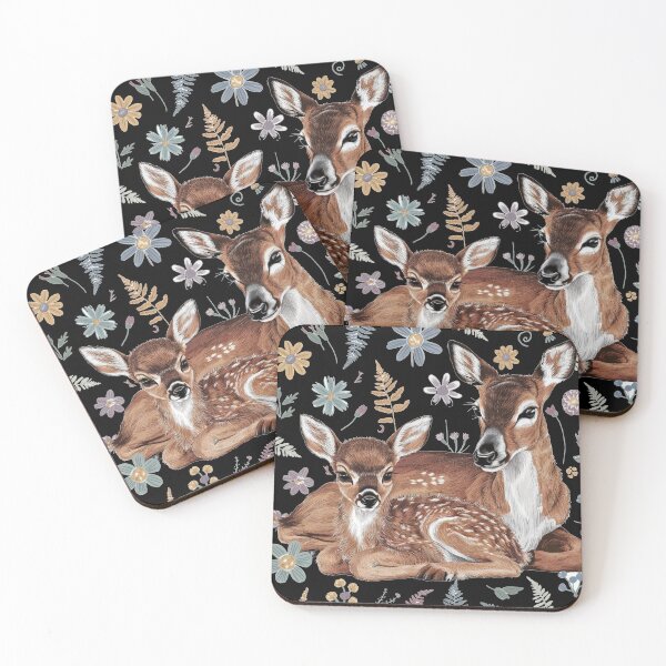 Item preview, Cute Doe Deer and Baby Fawn Nature Art designed and sold by Nature's Fancy.