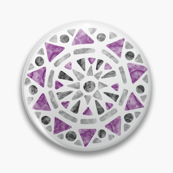 Item preview, Mandala Purple  Gray Black Ace Asexual Pride Flag designed and sold by JoyfulJen.