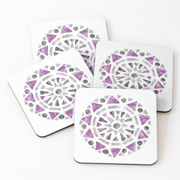 Item preview, Mandala Purple  Gray Black Ace Asexual Pride Flag designed and sold by JoyfulJen.