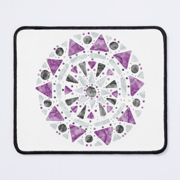 Item preview, Mandala Purple  Gray Black Ace Asexual Pride Flag designed and sold by JoyfulJen.