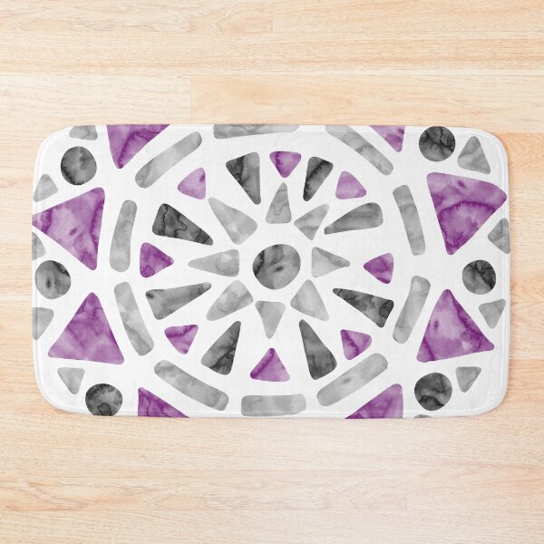 Item preview, Mandala Purple  Gray Black Ace Asexual Pride Flag designed and sold by JoyfulJen.