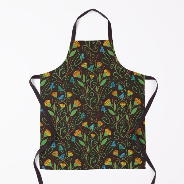Item preview, Modern Art Nouveau floral on black designed and sold by MarySchwindt.