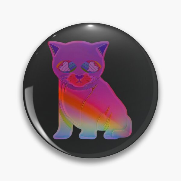 Item preview, Rainbow kitty with loveheart eyes designed and sold by FlossOrFi.