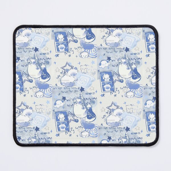 Item preview, aesthetic japanese blue themed collage with cats designed and sold by mochiirum.