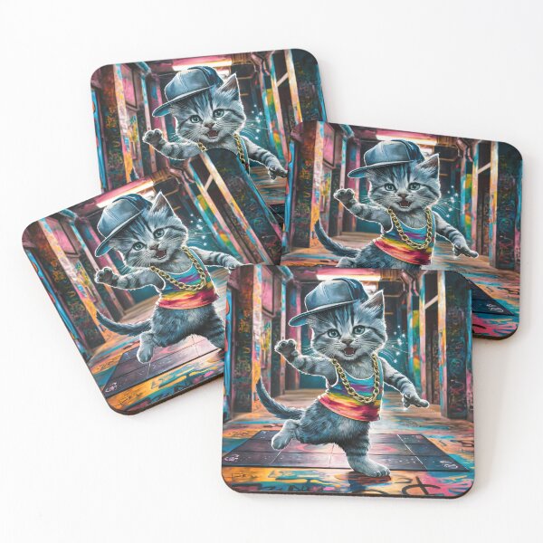 Item preview, A Cute Gray Kitten Breakdancing designed and sold by pixelplaza.