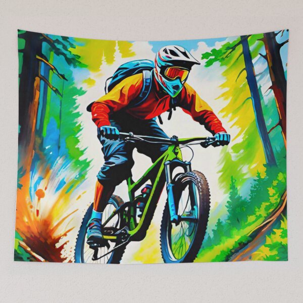 Item preview, MTB Rider Soaring Over Jumps designed and sold by GrizzlyCollective.