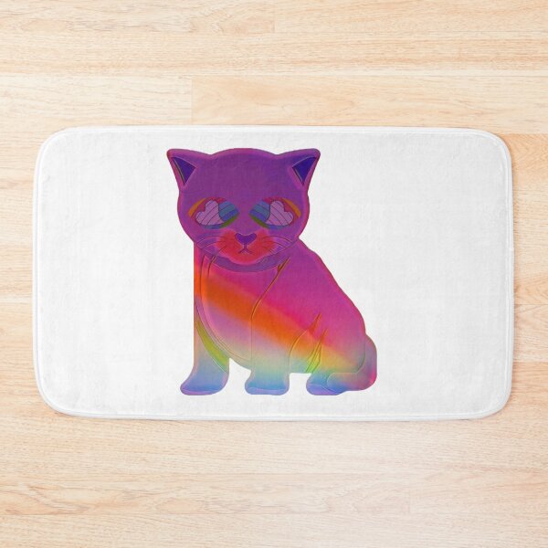 Item preview, Rainbow kitty with loveheart eyes designed and sold by FlossOrFi.