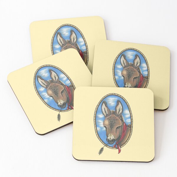 Item preview, Cute Cowgirl Donkey with Handkerchief and Straw designed and sold by Cabot of Curiosities.