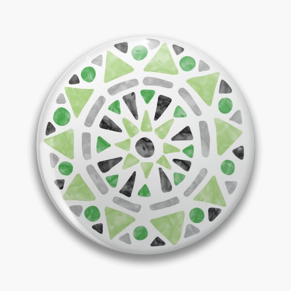 Item preview, Mandala Green Gray Aromantic Aro Pride Flag designed and sold by JoyfulJen.