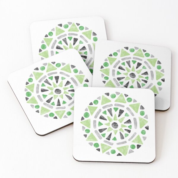 Item preview, Mandala Green Gray Aromantic Aro Pride Flag designed and sold by JoyfulJen.
