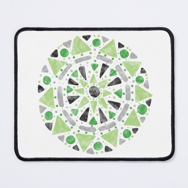 Item preview, Mandala Green Gray Aromantic Aro Pride Flag designed and sold by JoyfulJen.