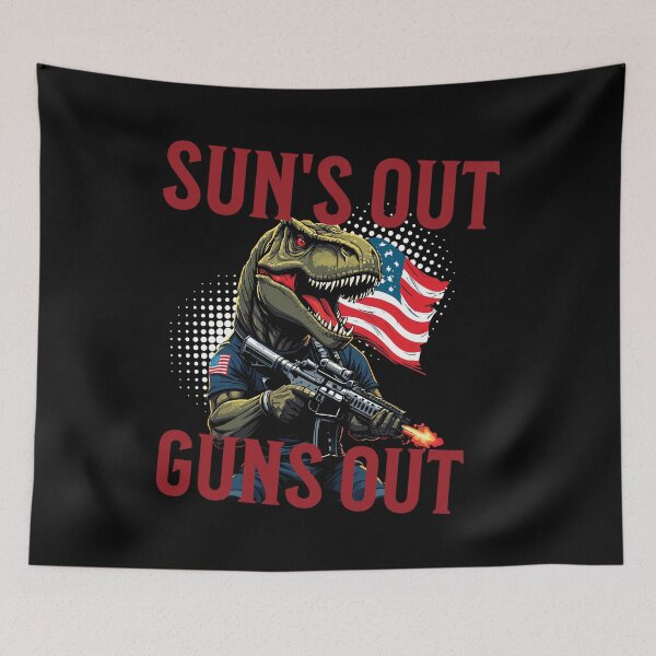 Item preview, Suns Out Guns Out Funny Usa Dinosaur designed and sold by LuminOrb.