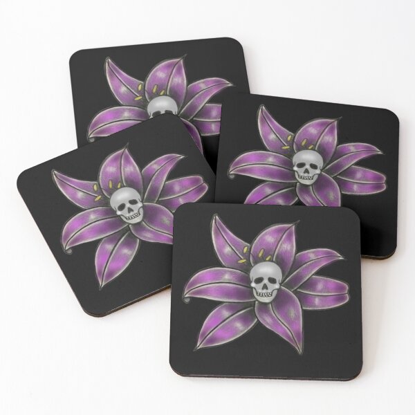 Item preview, Skull on Flower Drawing designed and sold by ArtAndBliss.