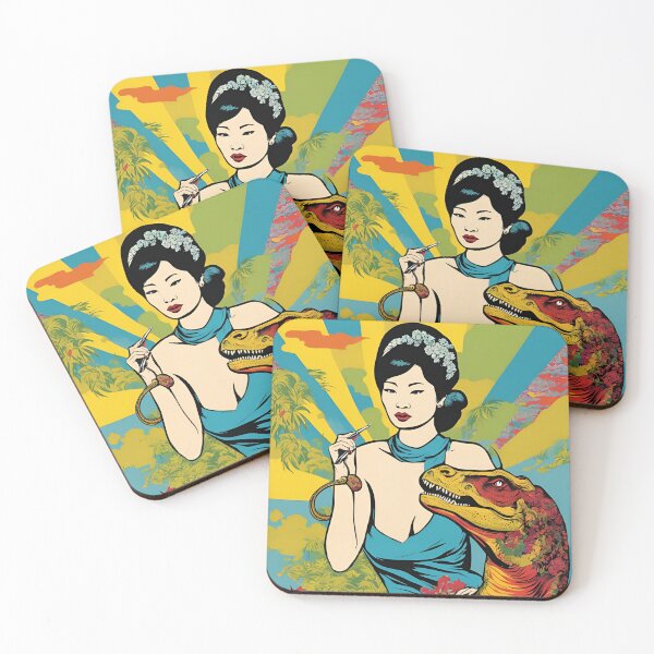 Item preview,  Japanese Woman with Dinasour designed and sold by cherryj27.
