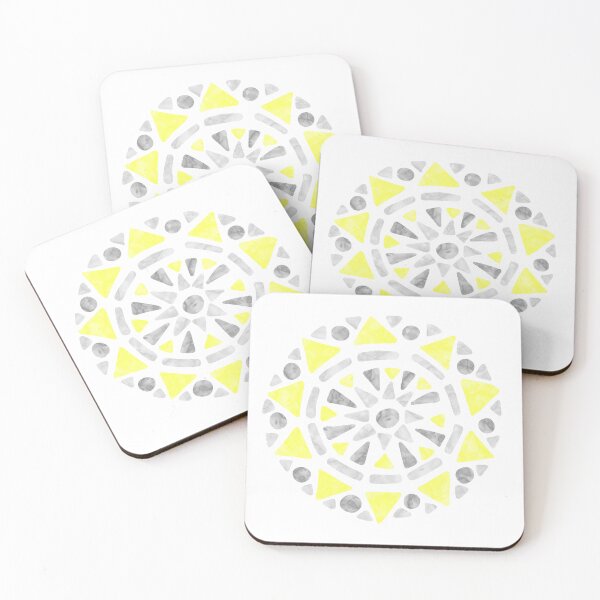 Item preview, Mandala Yellow Gray White Demigender Pride Flag designed and sold by JoyfulJen.