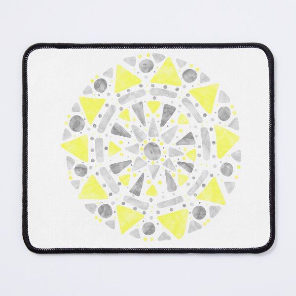 Item preview, Mandala Yellow Gray White Demigender Pride Flag designed and sold by JoyfulJen.